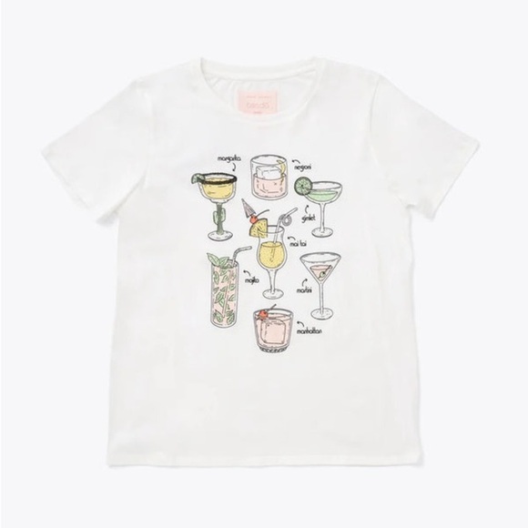 Ban.do• women’s white cotton cocktail T-shirt size medium - Picture 2 of 10